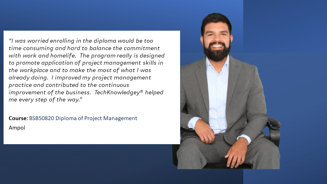 BSB50820 Diploma of Project Management testimonial